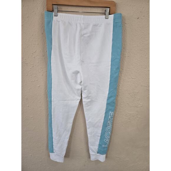 Lacoste Regular Fit Colorblock Men's Joggers White-Blue, Size Small With Defects - Picture 9 of 12